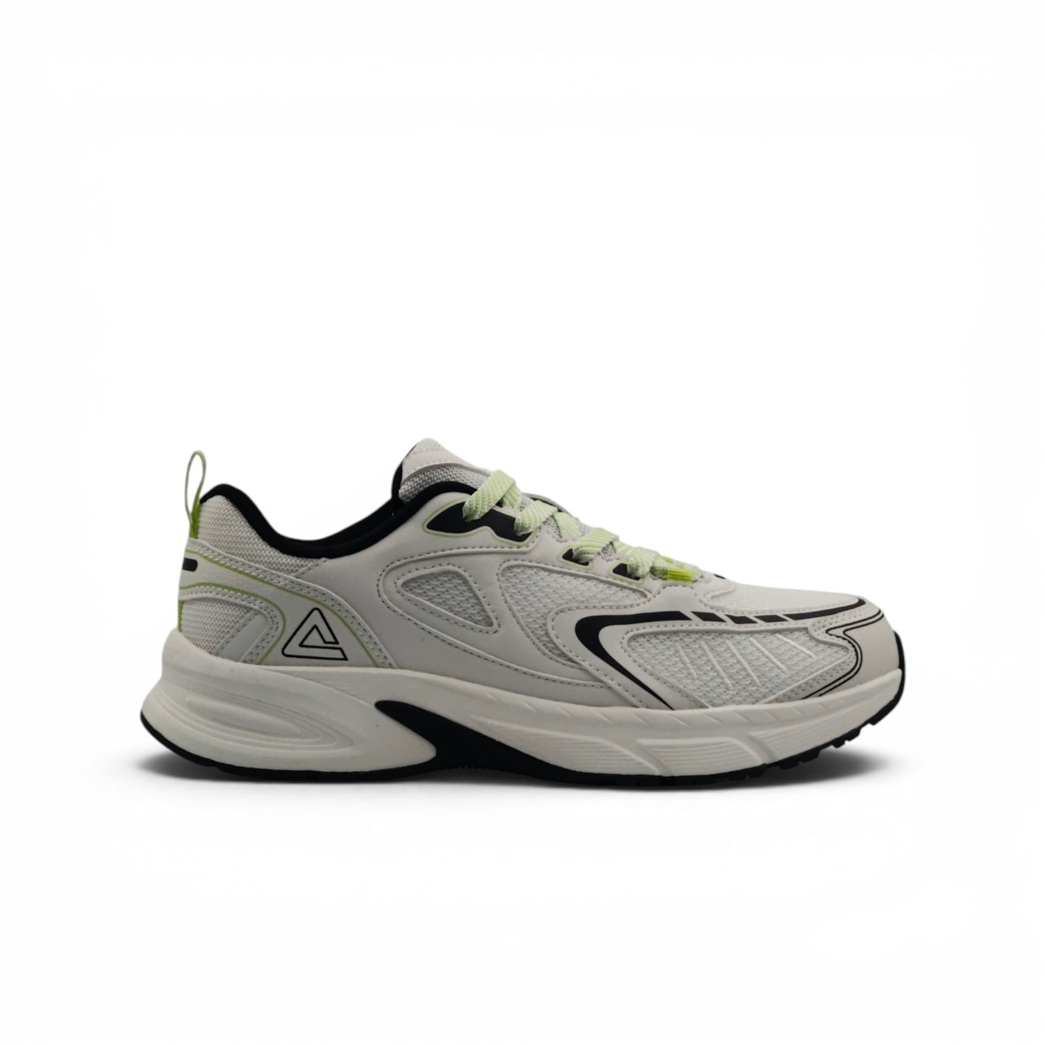 Peak Running Shoes Milky White/Black/Lt.Green